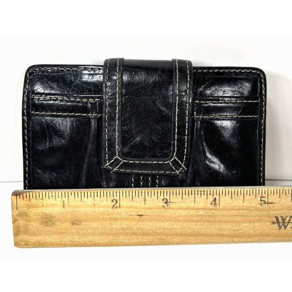 Fossil Classic Small Black Leather Card ID Billfold Wallet - Picture 7 of 12